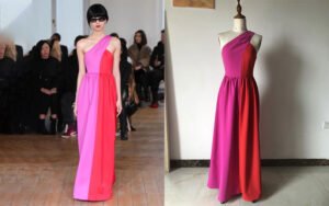 Custom Celebrity-Inspired Colorblock Gown